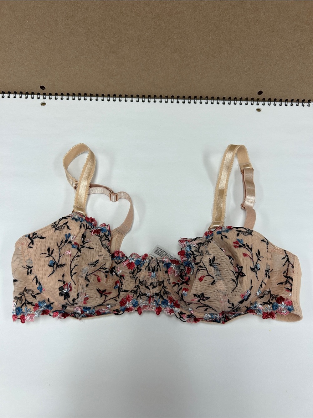 sofia by sofia vergara Nude Floral Embroidered Underwire Bra